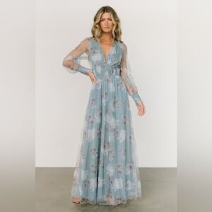 Baltic Born Layla Blue Floral Long Sleeve Dress NWOT
